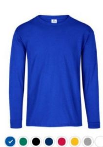 PLAYERA PESO COMPLETO CUELLO REDONDO MANGA LARGA PARA CABALLERO COLORES CH-EG